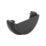 FloPlast  Half Round External Stop End Black 112mm