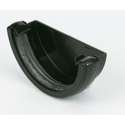 FloPlast  Half Round External Stop End Black 112mm