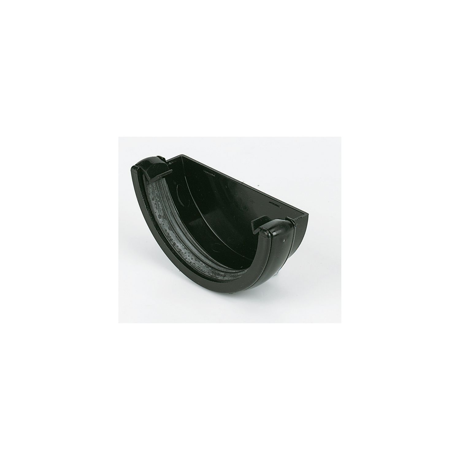 FloPlast Half Round External Stop End Black 112mm (19084)