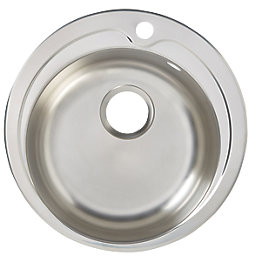 1 Bowl Stainless Steel Round Kitchen Sink 485mm x 485mm