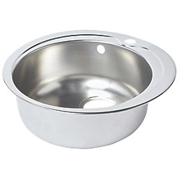 1 Bowl Stainless Steel Round Kitchen Sink 485mm x 485mm