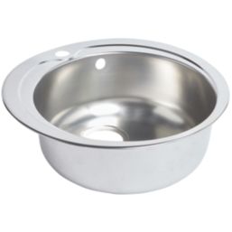 Essentials  1 Bowl Stainless Steel Round Kitchen Sink 485mm x 485mm