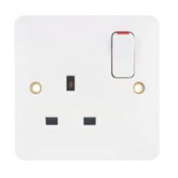Hager Sollysta WMSS81 13A 1-Gang 2P+E Switched Socket White