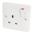 Hager Sollysta WMSS81 13A 1-Gang 2P+E Switched Socket White