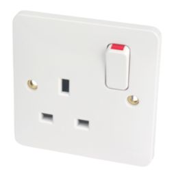 Hager Sollysta WMSS81 13A 1-Gang 2P+E Switched Socket White