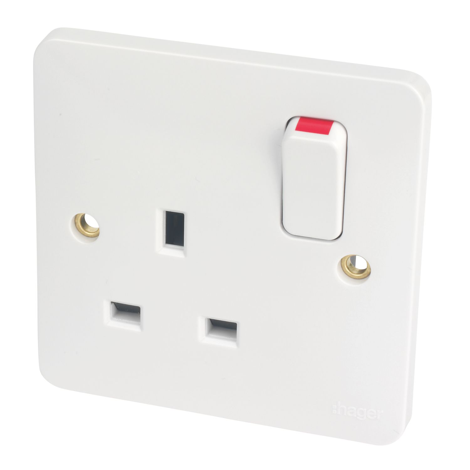 Hager Sollysta WMSS81 13A 1-Gang 2P+E Switched Socket White (190AM)