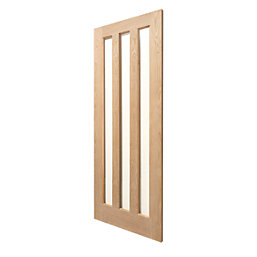 Modern 3-Clear Light Unfinished Oak Wooden Traditional Internal Door 1981mm x 762mm