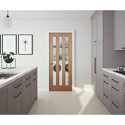 Modern 3-Clear Light Unfinished Oak Wooden Traditional Internal Door 1981mm x 762mm