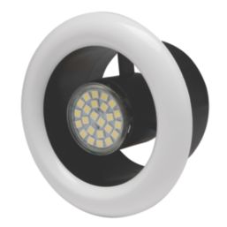 Xpelair Airline ALL100T 4" Axial Inline Bathroom Shower Extractor Fan Kit With LED Light with Timer White/Chrome 220-240V