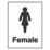 Essentials "Female" Toilet Door Sign 200mm x 150mm