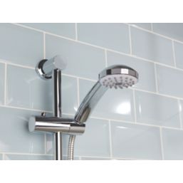Bristan Strato Rear-Fed Exposed Chrome Thermostatic Mini-Valve Mixer Shower with Adjustable Riser Kit