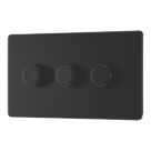 LAP  3-Gang 2-Way LED Dimmer Switch  Matt Black with Colour-Matched Inserts