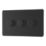 LAP  3-Gang 2-Way LED Dimmer Switch  Matt Black with Colour-Matched Inserts