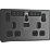 British General Evolve 13A 2-Gang SP Switched Double Socket With WiFi Extender + 2.1A 10.5W 1-Outlet Type A USB Charger Black Chrome with Black Inserts