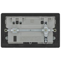 British General Evolve 13A 2-Gang SP Switched Socket With WiFi Extender + 2.1A 10.5W 1-Outlet Type A USB Charger Black Chrome with Black Inserts