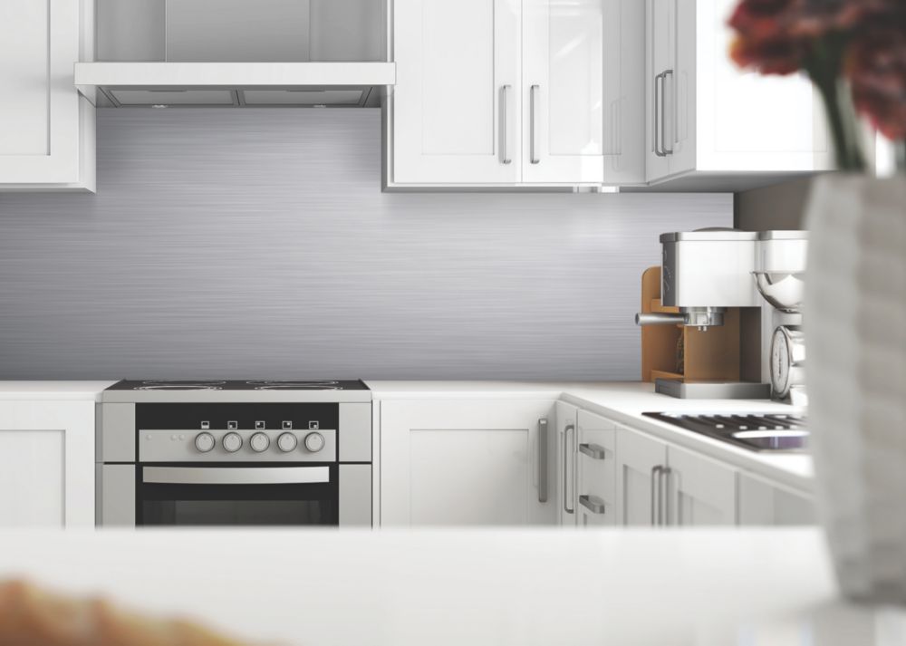 Splashwall  Silver Matt MDF Splashback 2440mm x 1220mm x 9mm