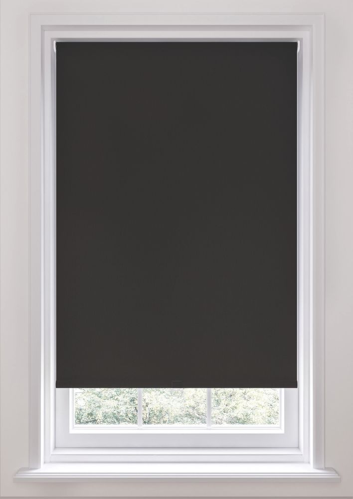 Polyester Cordless Roller Blackout Blind Black 900 x 1700mm Drop Screwfix