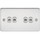 Knightsbridge  10AX 4-Gang 2-Way Light Switch  Polished Chrome