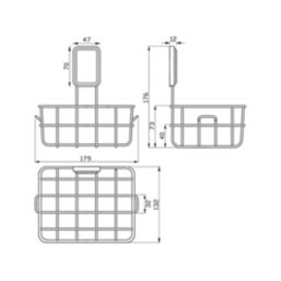 Swirl Swindale 1-Tier Bathroom Shower Basket Chrome