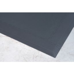 Ecotile Recycled T-Joint Interlocking 7mm Floor Tile Edge Ramps Graphite 498mm x 90mm 2 Pack