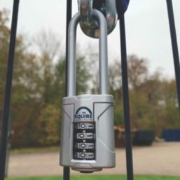 Squire Vulcan Weatherproof Long Shackle Combination  High Security Padlock Blue/Chrome 50mm