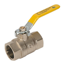 Tesla  BSP Full Bore 1" Lever Ball Valve with Yellow Handle