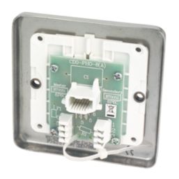 Hager Sollysta WRBTSBSW 1-Gang Slave Brushed Steel with White Inserts