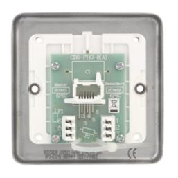 Hager Sollysta WRBTSBSW 1-Gang Slave Brushed Steel with White Inserts