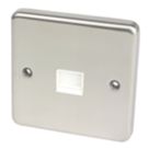 Hager Sollysta WRBTSBSW 1-Gang Slave Brushed Steel with White Inserts