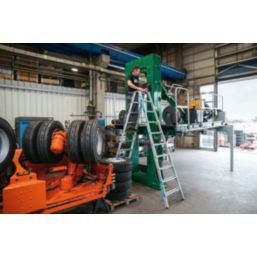 Zarges Aluminium 2.49m 10 Step Swingback A Frame Step Ladder