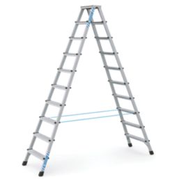 Zarges Aluminium 2.49m 10 Step Swingback A Frame Step Ladder