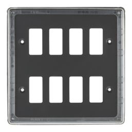 Knightsbridge  8-Module Grid Faceplate Matt Black