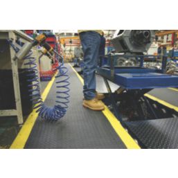 COBA Deckplate Anti-Fatigue Floor Mat Charcoal/Yellow 18.3m x 0.9m x 14mm