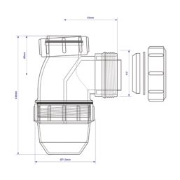 McAlpine G10 Bottle Trap White 40mm