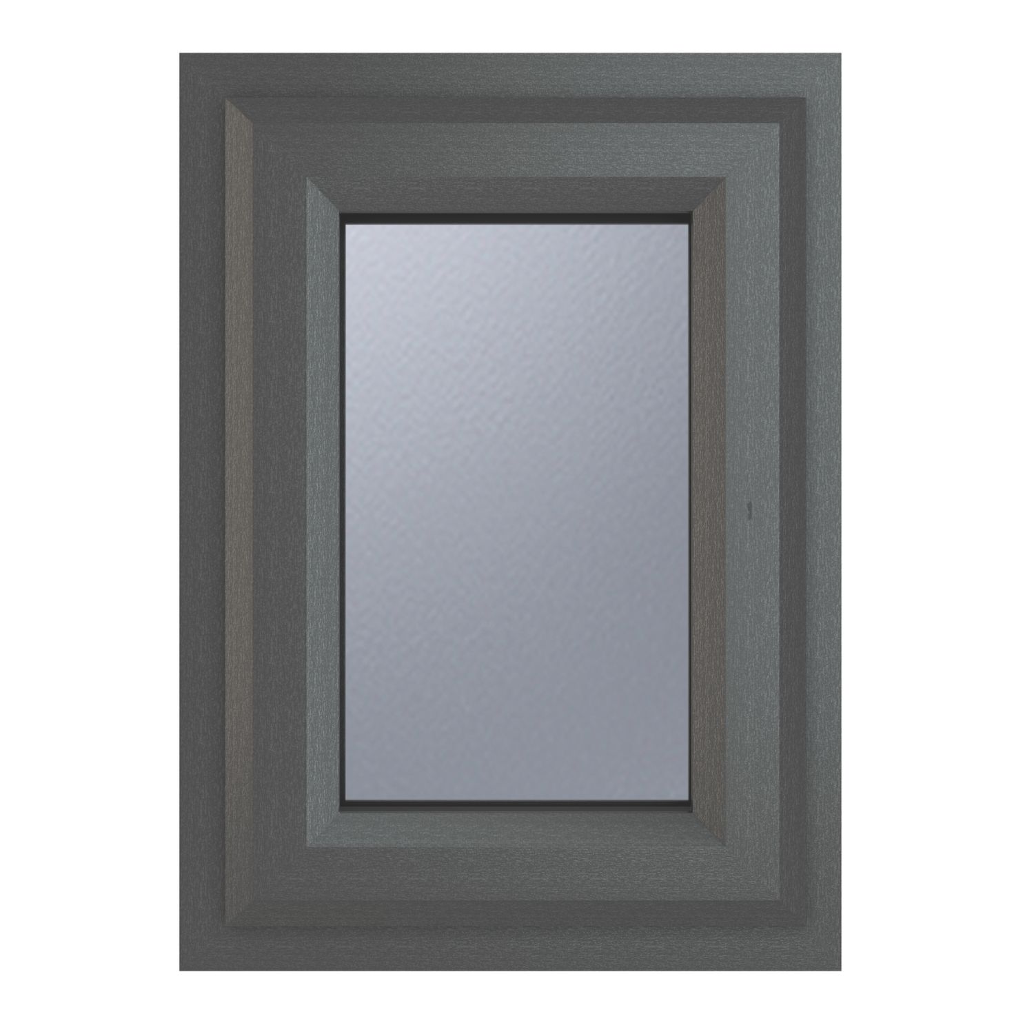 Crystal Top Opening Obscure Triple-Glazed Casement Anthracite on White uPVC Window 440mm x 610mm (191JM)