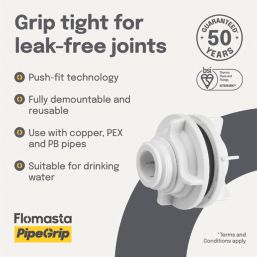 Flomasta  Plastic Push-Fit Tank Coupler 15mm