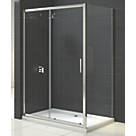 Triton Fast Fix Framed Rectangular Sliding Door with Side Panel  Non-Handed Chrome 1100mm x 900mm x 1900mm