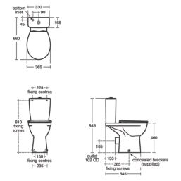 Ideal Standard Tirso Soft-Close Comfort Height Close Coupled Toilet Dual Water-Saving Low Volume Flush 6Ltr