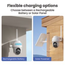 Reolink Go Series G430 Solar & Battery-Powered White Wireless 5MP Indoor & Outdoor Dome 4G LTE Security Camera with Solar Panel