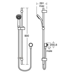 Armitage Shanks Armaglide 2 Shower Kit  Chrome