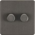 Knightsbridge  2-Gang 2-Way LED Intelligent Dimmer Switch  Smoked Bronze