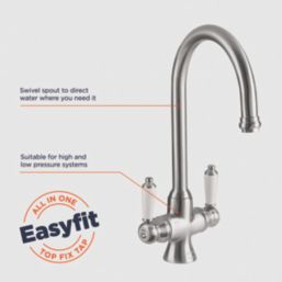 Bristan Renaissance Easyfit Kitchen Sink Mixer Tap Brushed Nickel