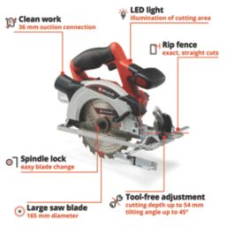 Einhell TE-CS 18/165-1 Li - Solo 165mm 18V Li-Ion Power X-Change  Cordless Circular Saw - Bare