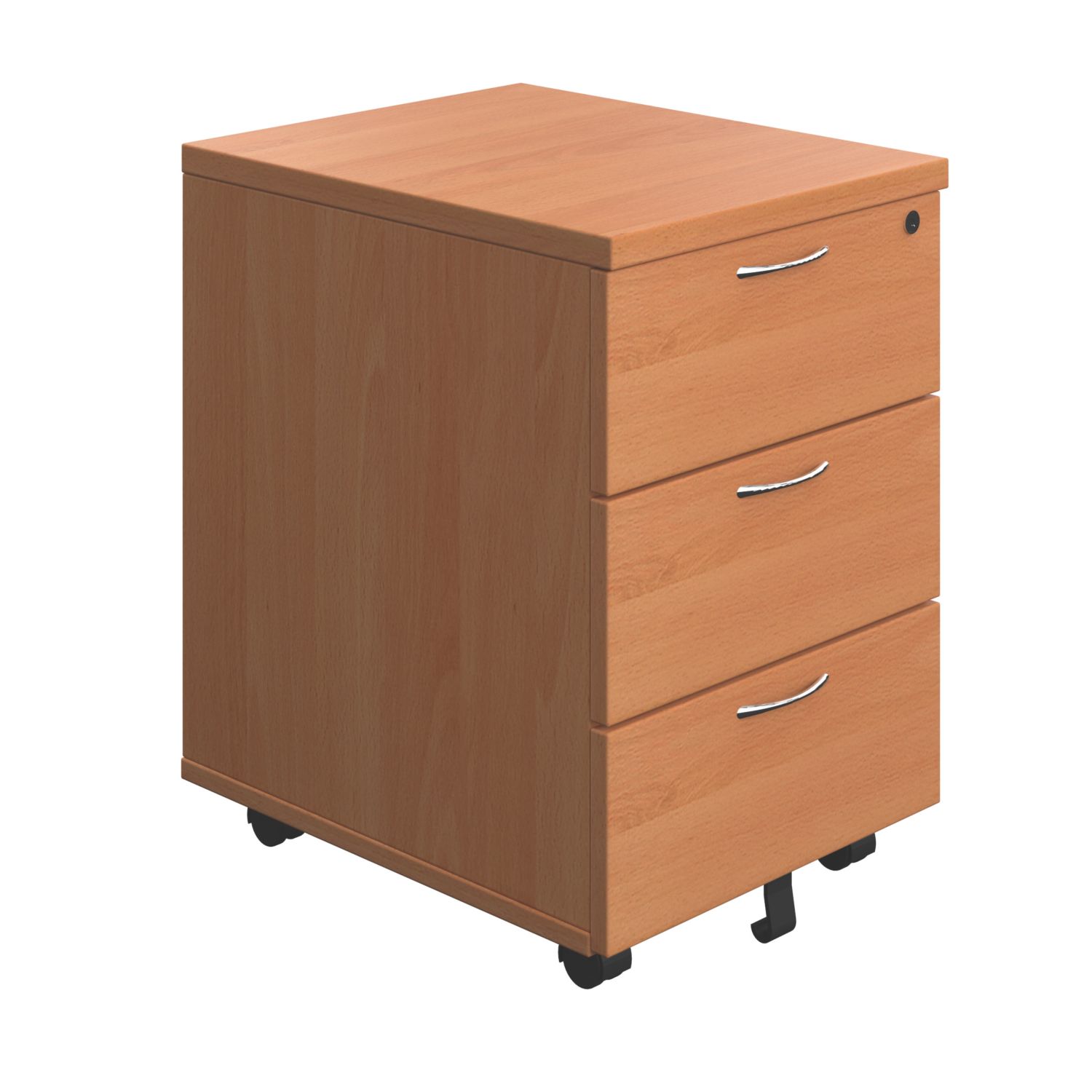 TC Group 3-Drawer Mobile Desk Pedestal Beech 404mm x 500mm x 640mm (191TT)