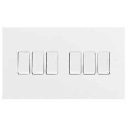 British General 900 Series 20A 16AX 6-Gang 2-Way Light Switch  White