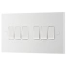 British General 900 Series 20A 16AX 6-Gang 2-Way Light Switch  White