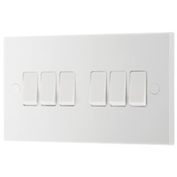 British General 900 Series 20A 16AX 6-Gang 2-Way Light Switch  White