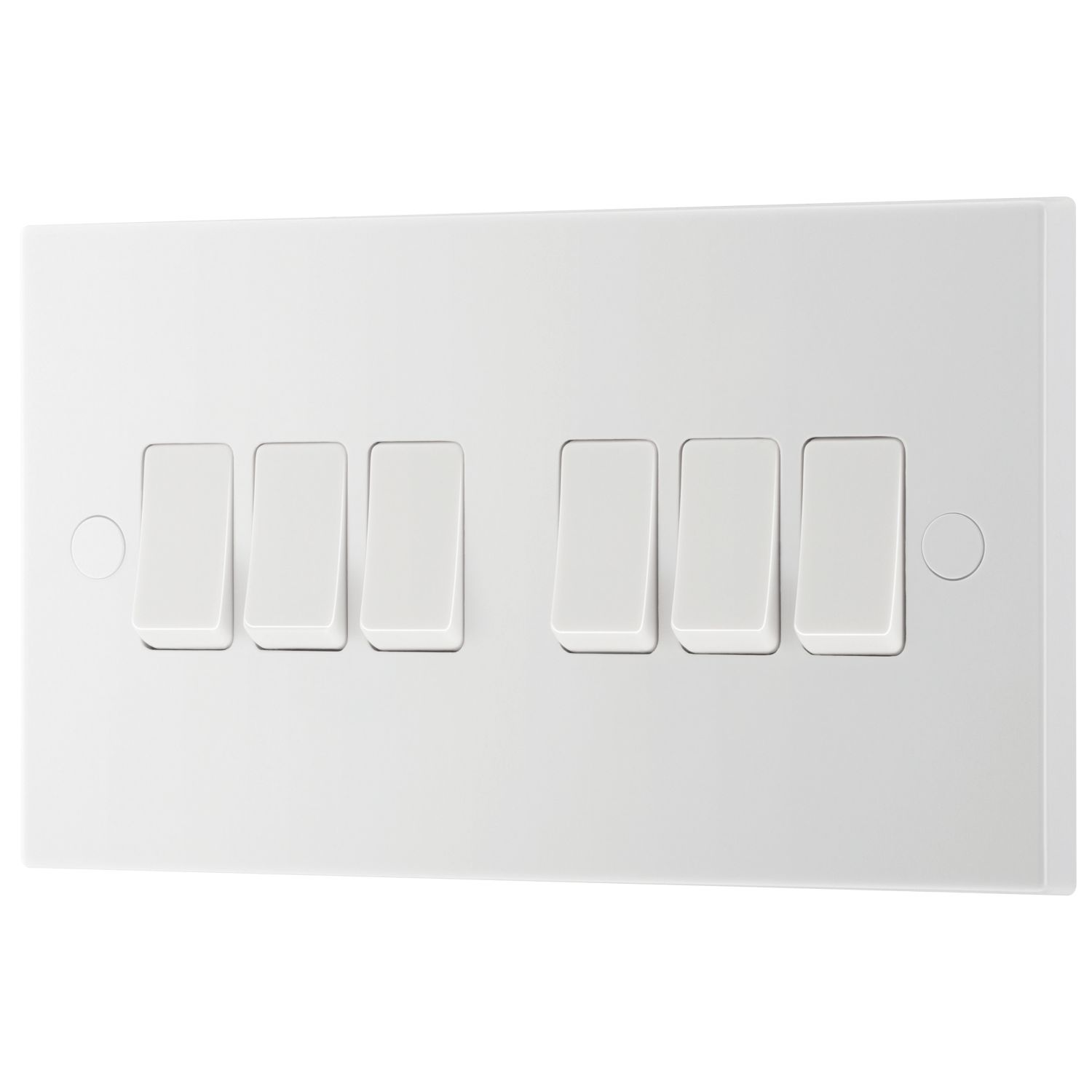 British General 900 Series 20A 16AX 6-Gang 2-Way Light Switch White (191XG)