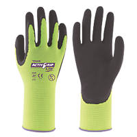 Towa ActivGrip Lite Latex-Coated Palm Gloves Black / Yellow X Large