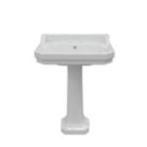 Traditional Basin with Pedestal 2 Tap Holes 600mm